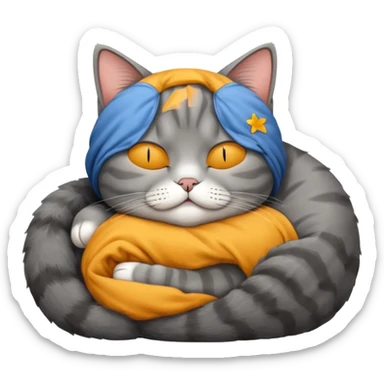 British shorthair cat sleeping sticker