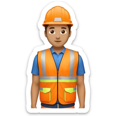man in orange hi vis vest standing sticker