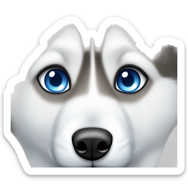 siberian husky with blue eyes peeking sticker