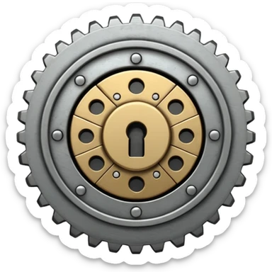 lock with internal gears. sticker