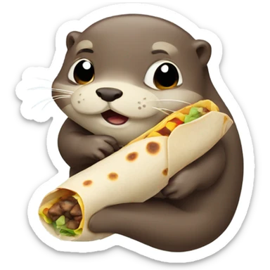 Otter eating burrito  sticker