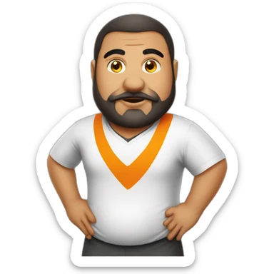 Fat arab man play soccer orange sticker