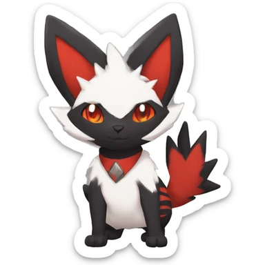 Black and Red Ethereal Fantasy Cool Edgy Anthro Zangoose Litten Fakémon sticker