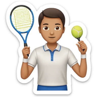 a man playing tenis with sport shirt sticker