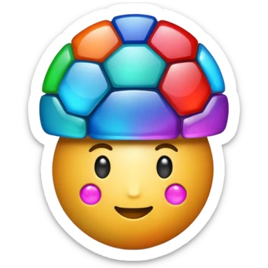 un cerveau comme une boule disco avec une idée sticker