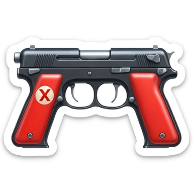 i want to make an X letter using 2 gas station  pistols sticker