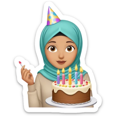 Hijab girl birthday  sticker