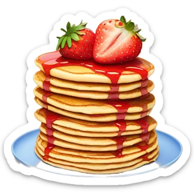 Strawberry topped pancake stack sticker