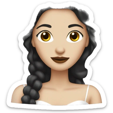 White bride with black veil sticker