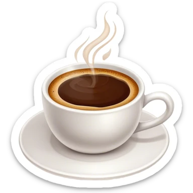 Cinematic Realistic Turkish Coffee Drink Emoji, depicted as a small cup of strong, aromatic coffee with thick foam rendered with detailed textures and warm, inviting lighting. sticker