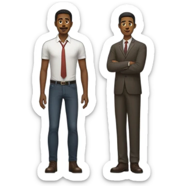 short man next to tall man sticker