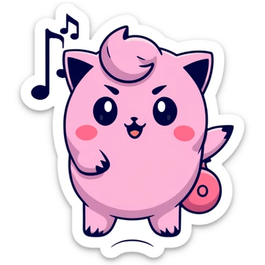 A jigglypuff singing sticker