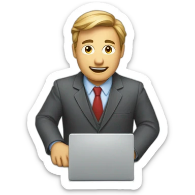 Un informaticien qui travaille  sticker