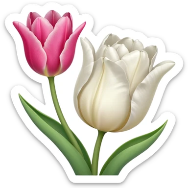 Oveja linda con un tulipán rosa sticker