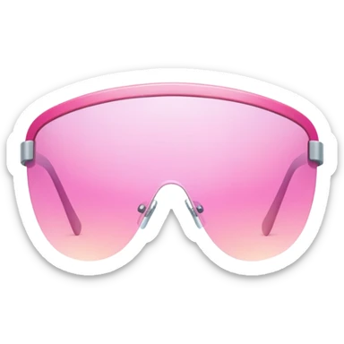pink shield visor glasses with subtle gradient effect, frameless Y2K style sticker
