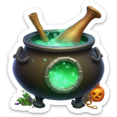 witches cauldron remove only flame from image sticker