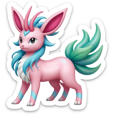 Shaymin-Sylveon-Suicune-Milotic-Amaura-Pokémon-Fakémon-fusion, full body sticker