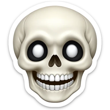 a laughing skull sticker