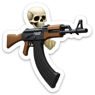 skeleton hand holding an AK47 sticker