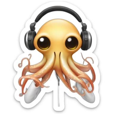 A Squid DJ'ing sticker