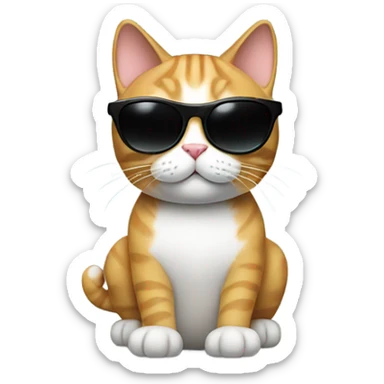 Cat with sunglasses sticker