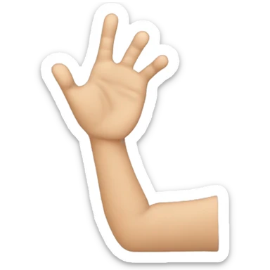 make a hand left with the palm facing out. make the pointer finger extended towards the sky, and make the thumb extended towards the right sticker