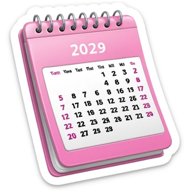 pink calendar sticker