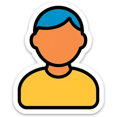 lineal color icon of a human with black outlines sticker