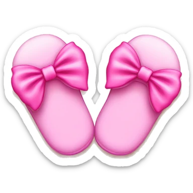 Pink slippers with bows sticker