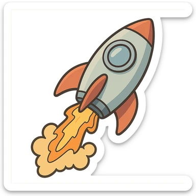rocket ship image sticker