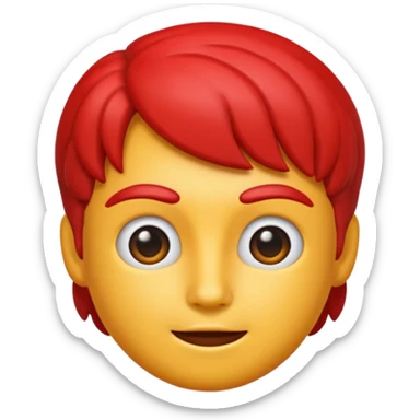 French frize emoji NO FACE red case front  sticker