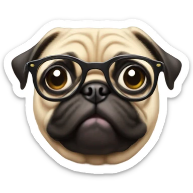 Pugs with glasses sticker