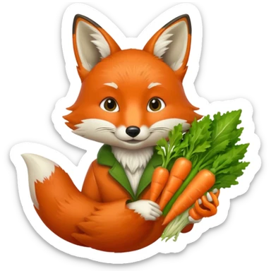 renard qui vend des légumes sticker