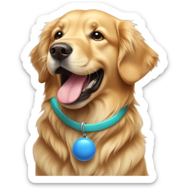 A golden retriever with A toy in its mouth  sticker