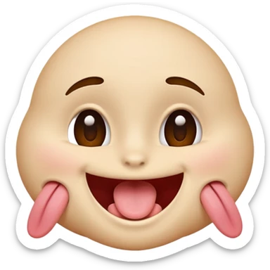 Face with tongue out, smiling and blushing and eyes rolled back  sticker