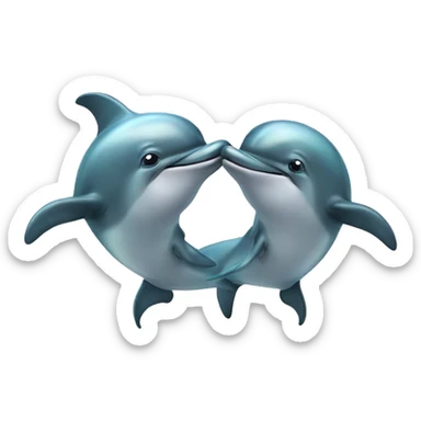 Two dolphins kissing sticker