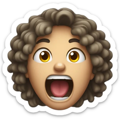 screaming in fear with hands on the cheeks sticker