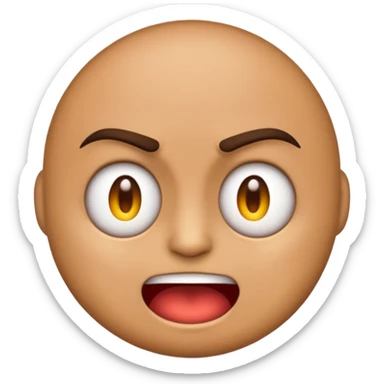 A simple emoji that is half angry and half kind and happy. sticker