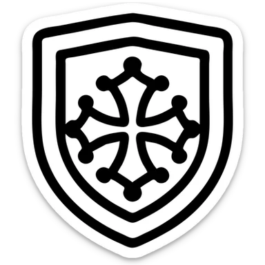 Toulouse club football crest reimagined as a flat icon, bold outline, purple and white color scheme, minimalistic design, no text sticker