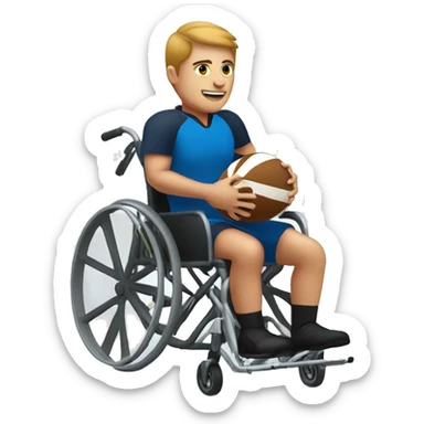A person playing rugby in a wheelchair sticker