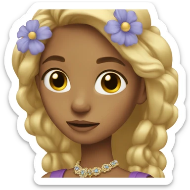 dark-blonde girl with flowers and jewelry sticker
