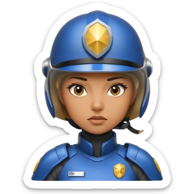 Futuristic woman cop sticker