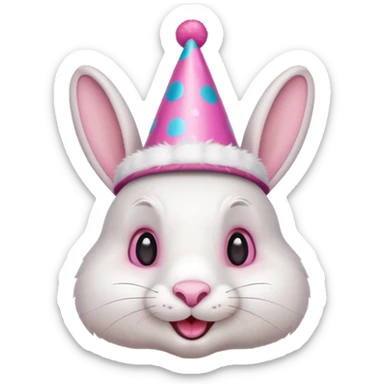 rabbit wearing party hat sticker