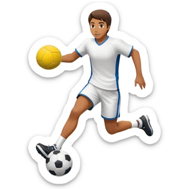 An icon showcasing a virtual sports game, featuring a player in action on the stadium or court. The design includes dynamic movement, like kicking a soccer ball or swinging a tennis racket, with a virtual scoreboard and crowd in the background. Transparent background sticker