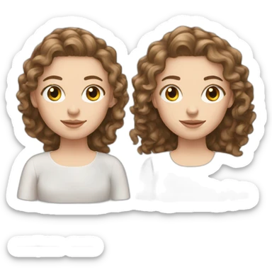 White Girl with long curly brunette hair sticker