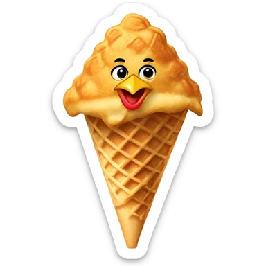 chicken tenders in a waffle cone sticker