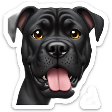 Agresive Full black presa canario dog cropped ears sticker