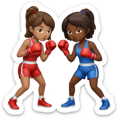 Two girls boxing sticker