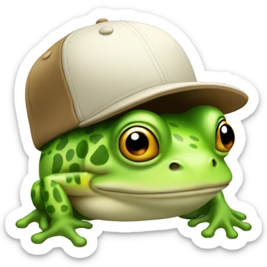 frog with baseball cap sticker
