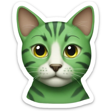 green cat sticker